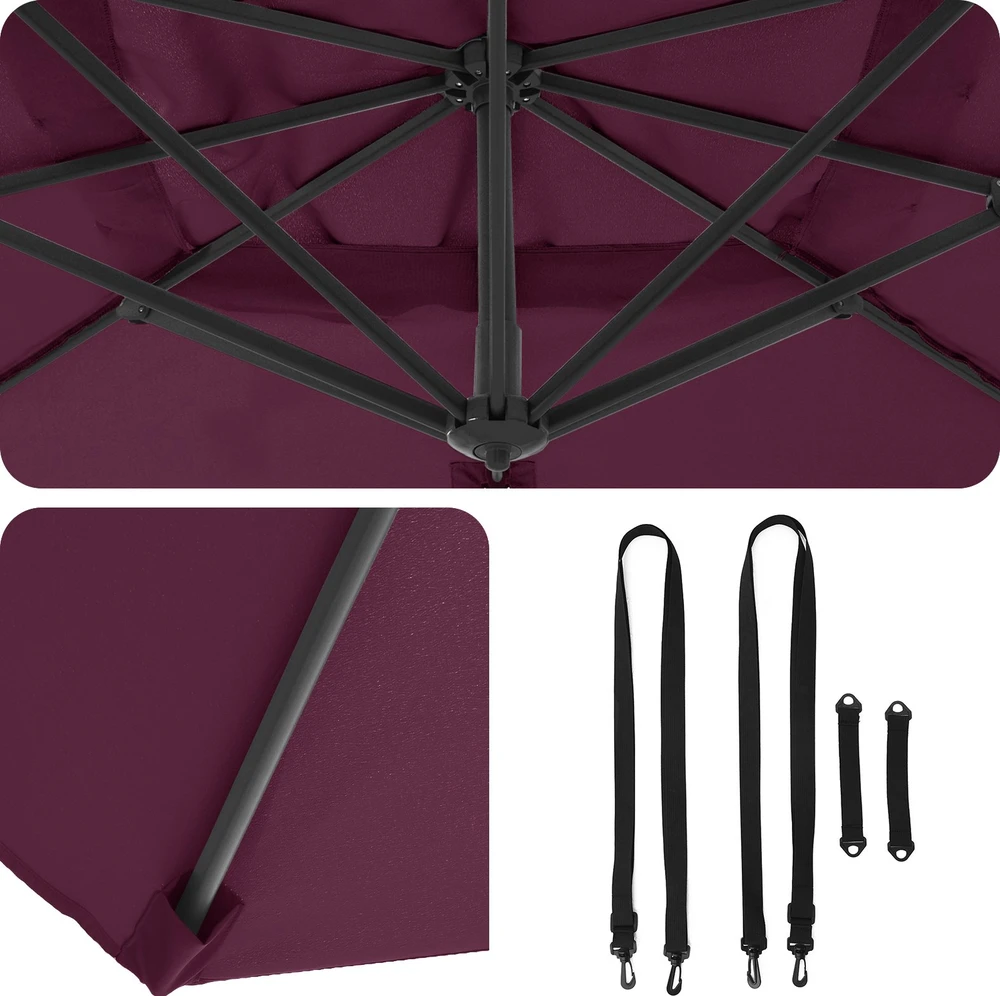 Skėtis nuo saulės 351 x 250 x 260 cm Poliesteris ir aliuminis