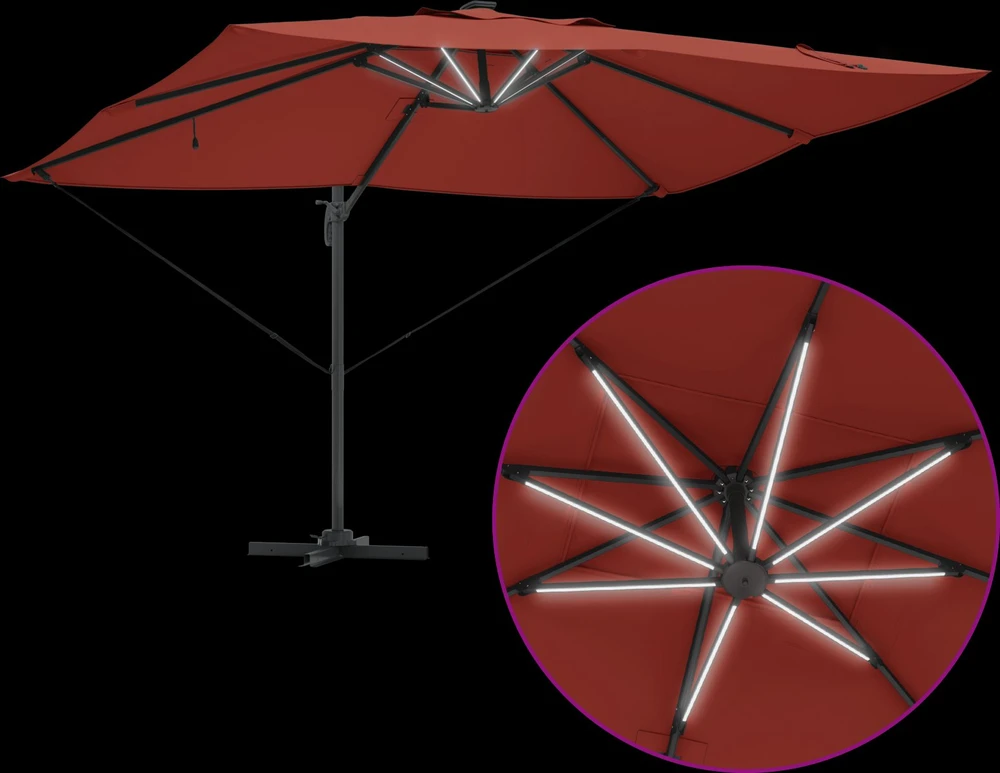 Skėtis nuo saulės 352 x 251 x 265 cm Poliesteris ir aliuminis