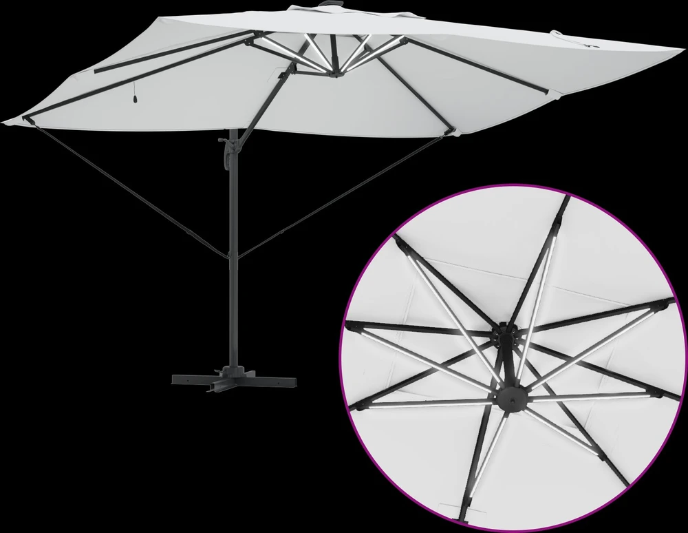 Skėtis nuo saulės 352 x 251 x 265 cm Poliesteris ir aliuminis