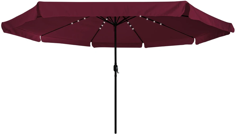 Sodo skėtis 395 x 395 x 245 cm Poliesteris Apvali Bordo raudona