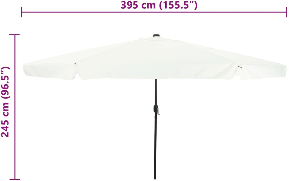 Sodo skėtis 395 x 395 x 245 cm Poliesteris Apvali