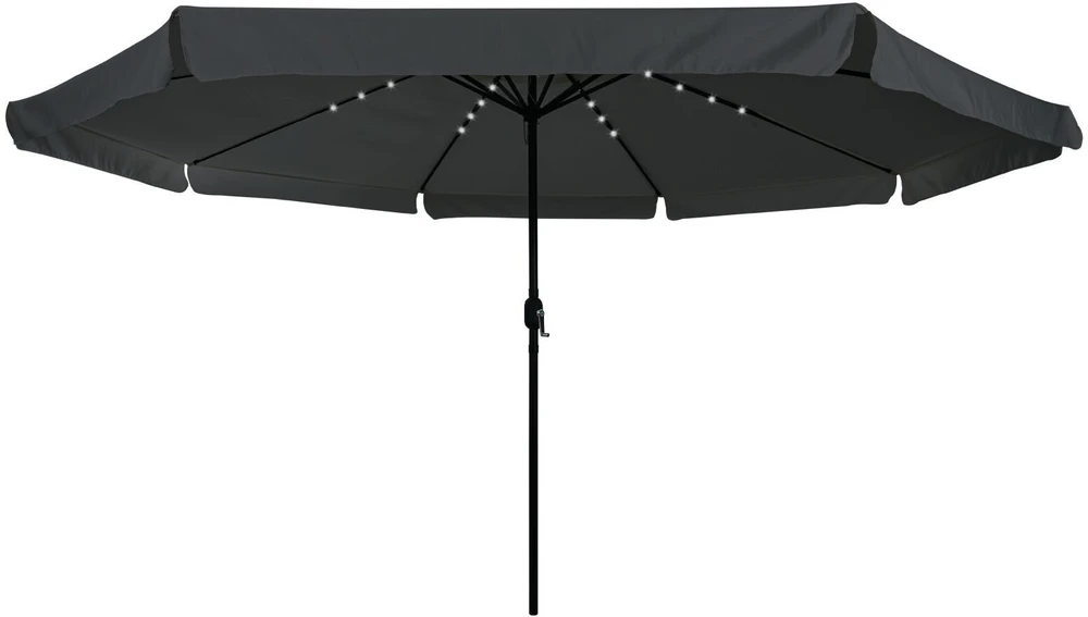 Sodo skėtis 395 x 395 x 245 cm Poliesteris Apvali Antracito