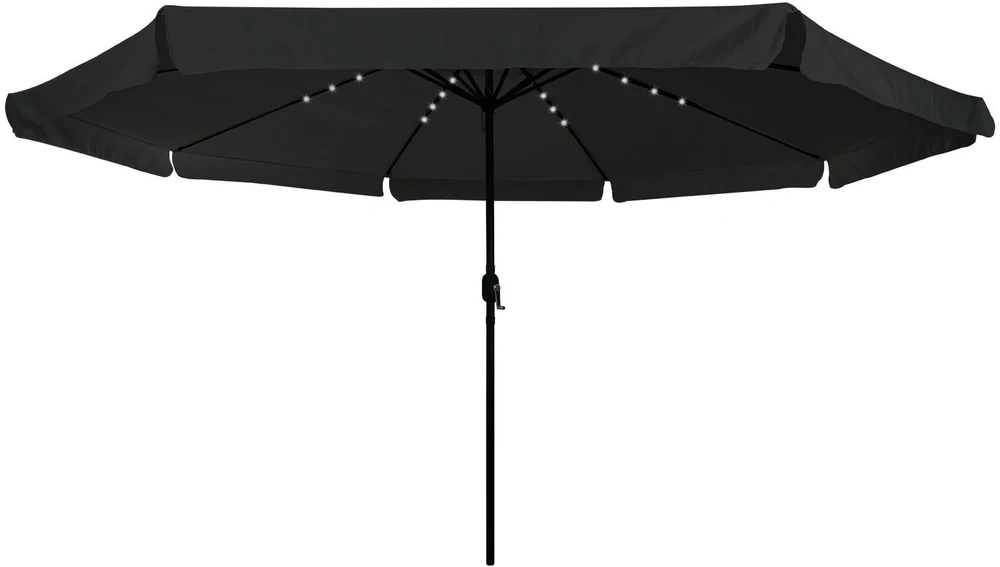 Sodo skėtis 395 x 395 x 245 cm Poliesteris Apvali Juoda