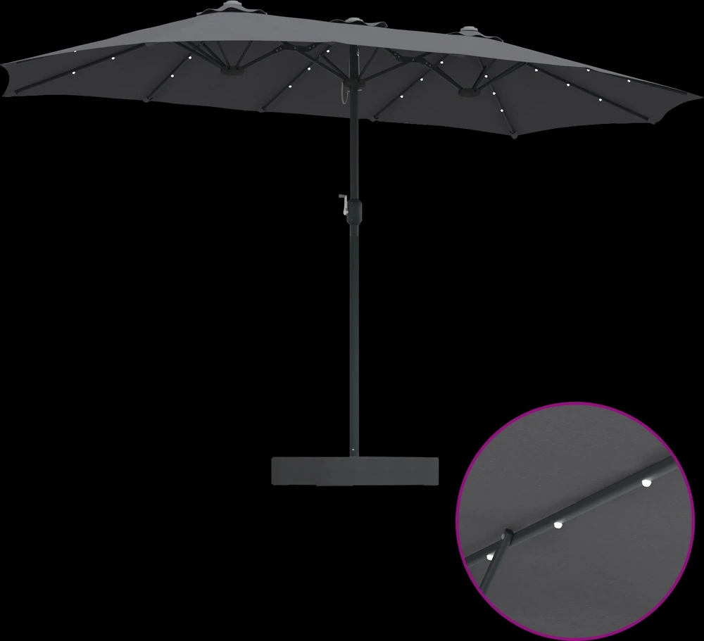 Sodo skėtis Antracitas 385 x 209 x 244 cm Poliesteris