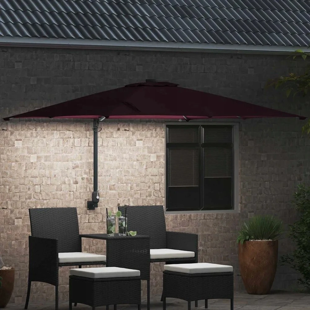 Sodo skėtis Bordo raudona 248,5 x 247,5 x 160 cm