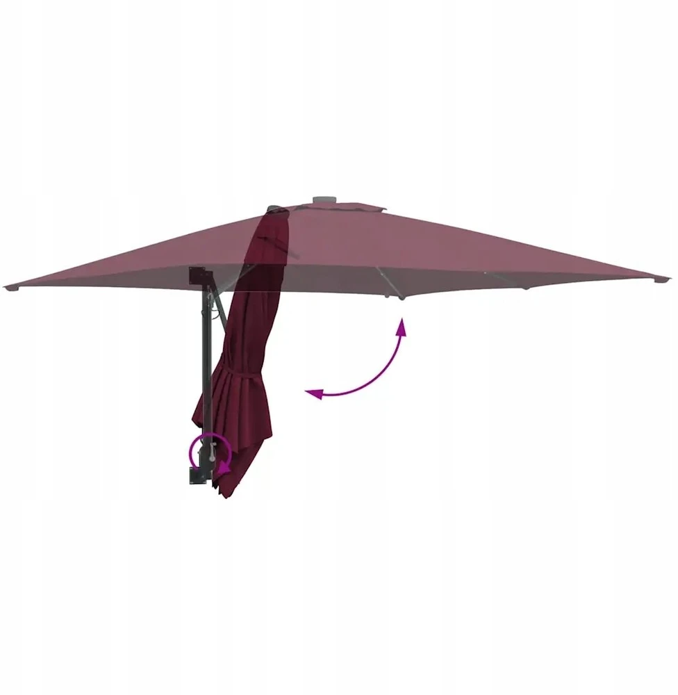 Sodo skėtis Bordo raudona 248,5 x 247,5 x 160 cm