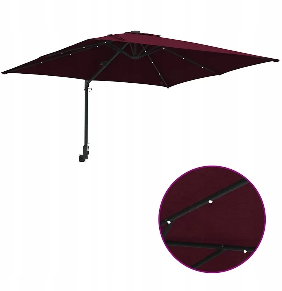 Sodo skėtis Bordo raudona 248,5 x 247,5 x 160 cm
