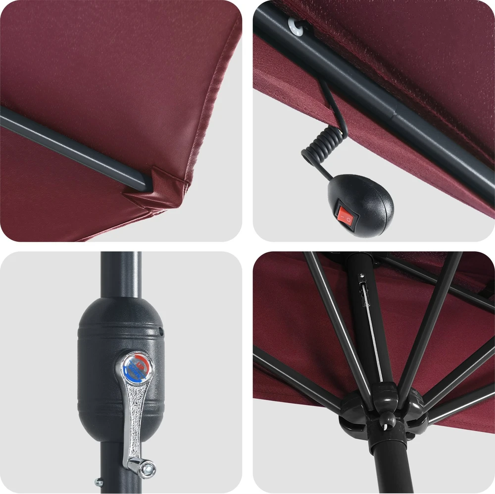 Sodo skėtis 294 x 150 x 224 cm Poliesteris ir plienas