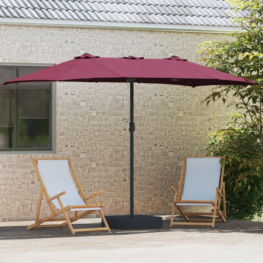 Sodo skėtis Bordo raudona 385 x 209 x 244 cm