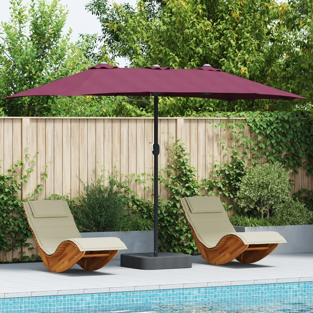 Sodo skėtis Bordo raudona 385 x 209 x 244 cm