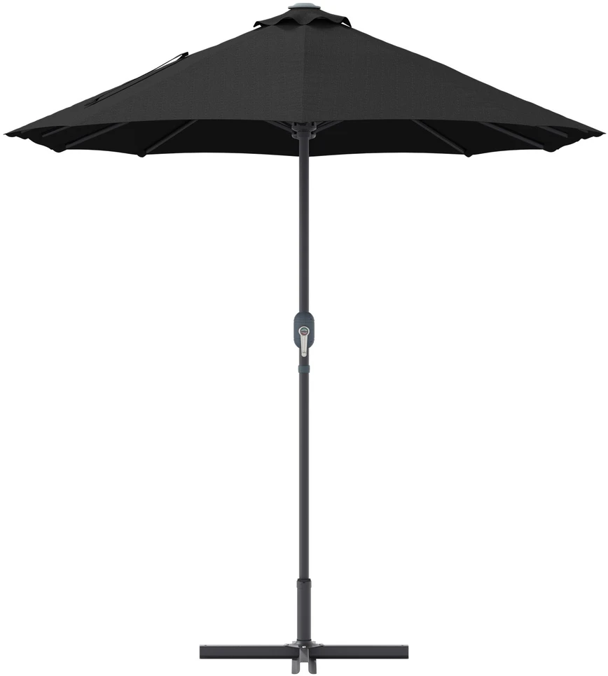 Sodo skėtis 370 x 197 x 239 cm Poliesteris ir aliuminis Juoda