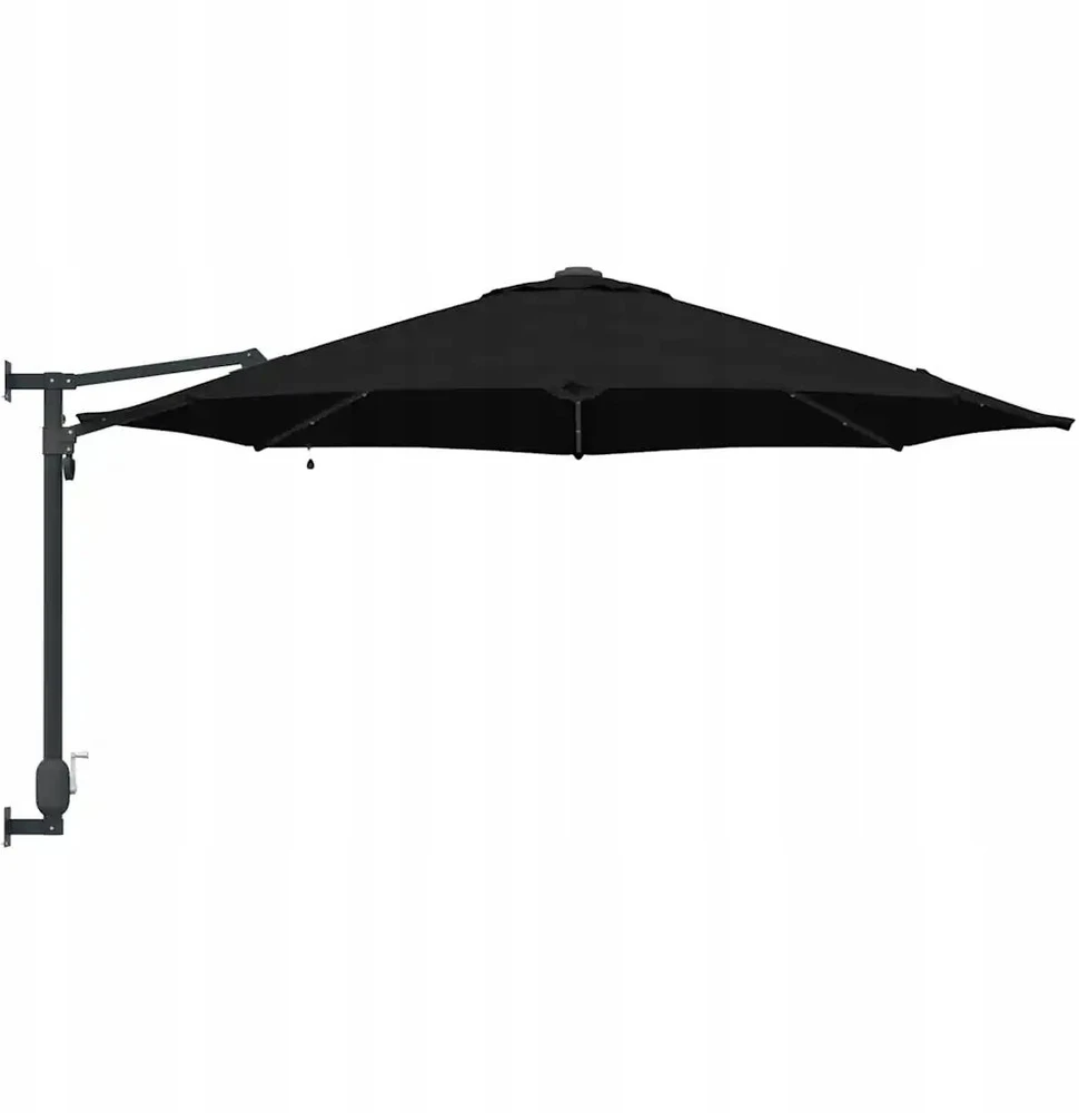 Sodo skėtis 248 x 248 x 148 cm Poliesteris ir plienas Juoda