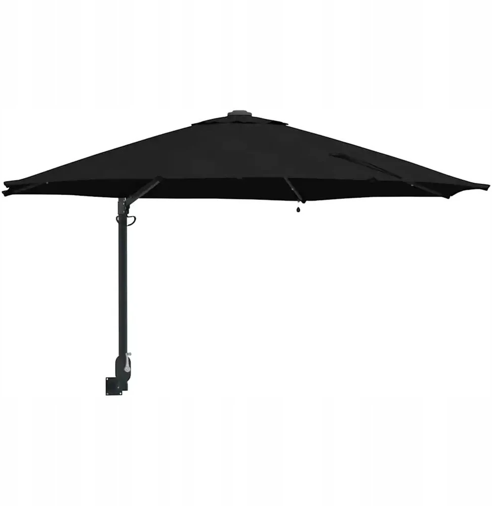Sodo skėtis 248 x 248 x 148 cm Poliesteris ir plienas Juoda