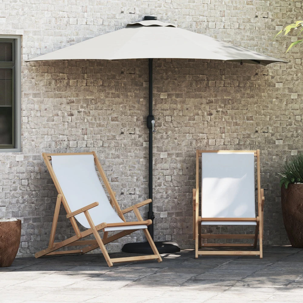 Sodo skėtis Smėlio 294 x 150 x 223 cm Poliesteris ir plienas