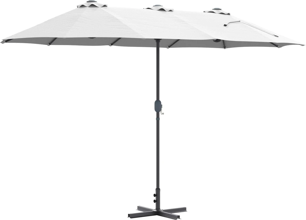 Sodo skėtis 370 x 197 x 239 cm Poliesteris ir aliuminis Smėlio