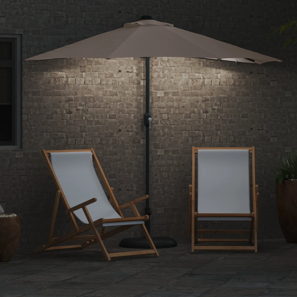 Sodo skėtis 294 x 150 x 223 cm Poliesteris ir plienas Tortora