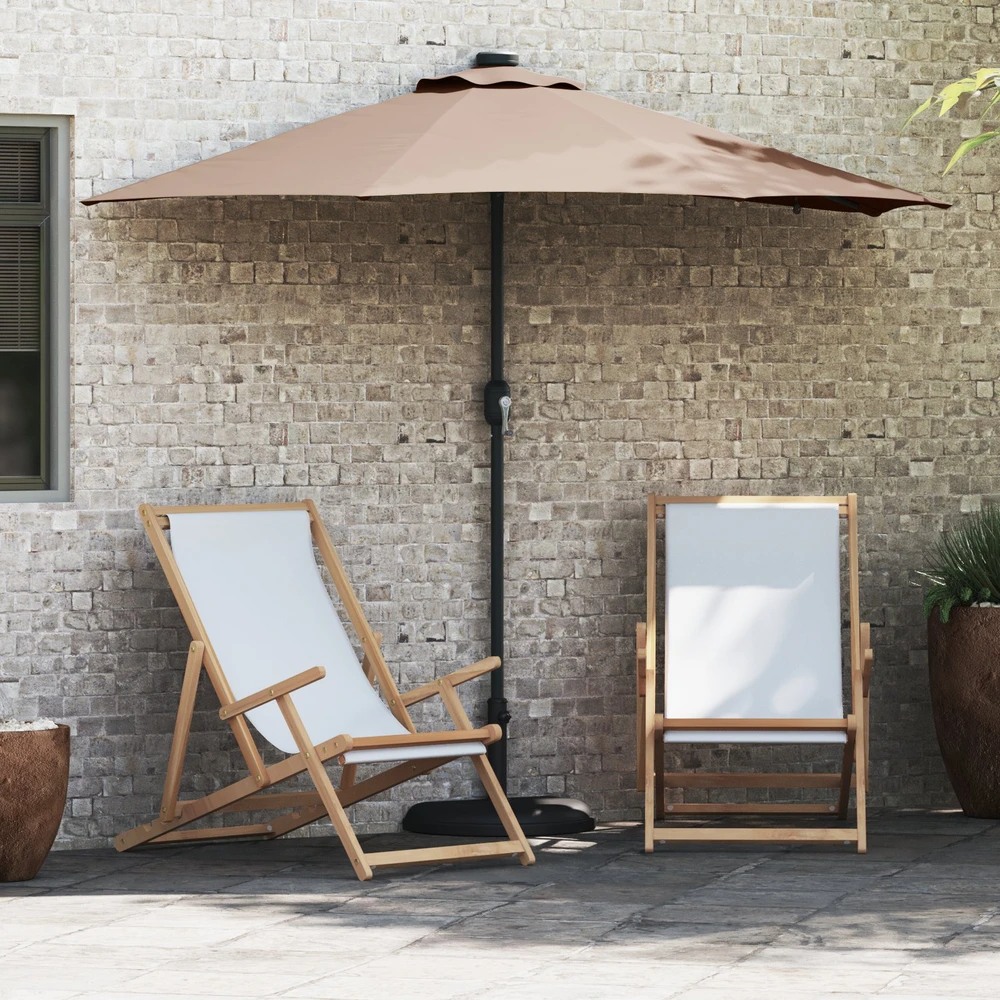 Sodo skėtis 294 x 150 x 223 cm Poliesteris ir plienas Tortora