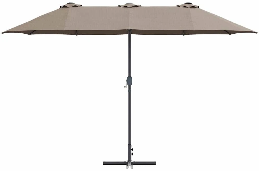 Sodo skėtis 370 x 197 x 239 cm Poliesteris ir aliuminis Taupe