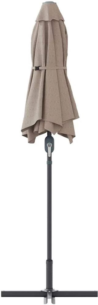 Sodo skėtis 370 x 197 x 239 cm Poliesteris ir aliuminis Taupe