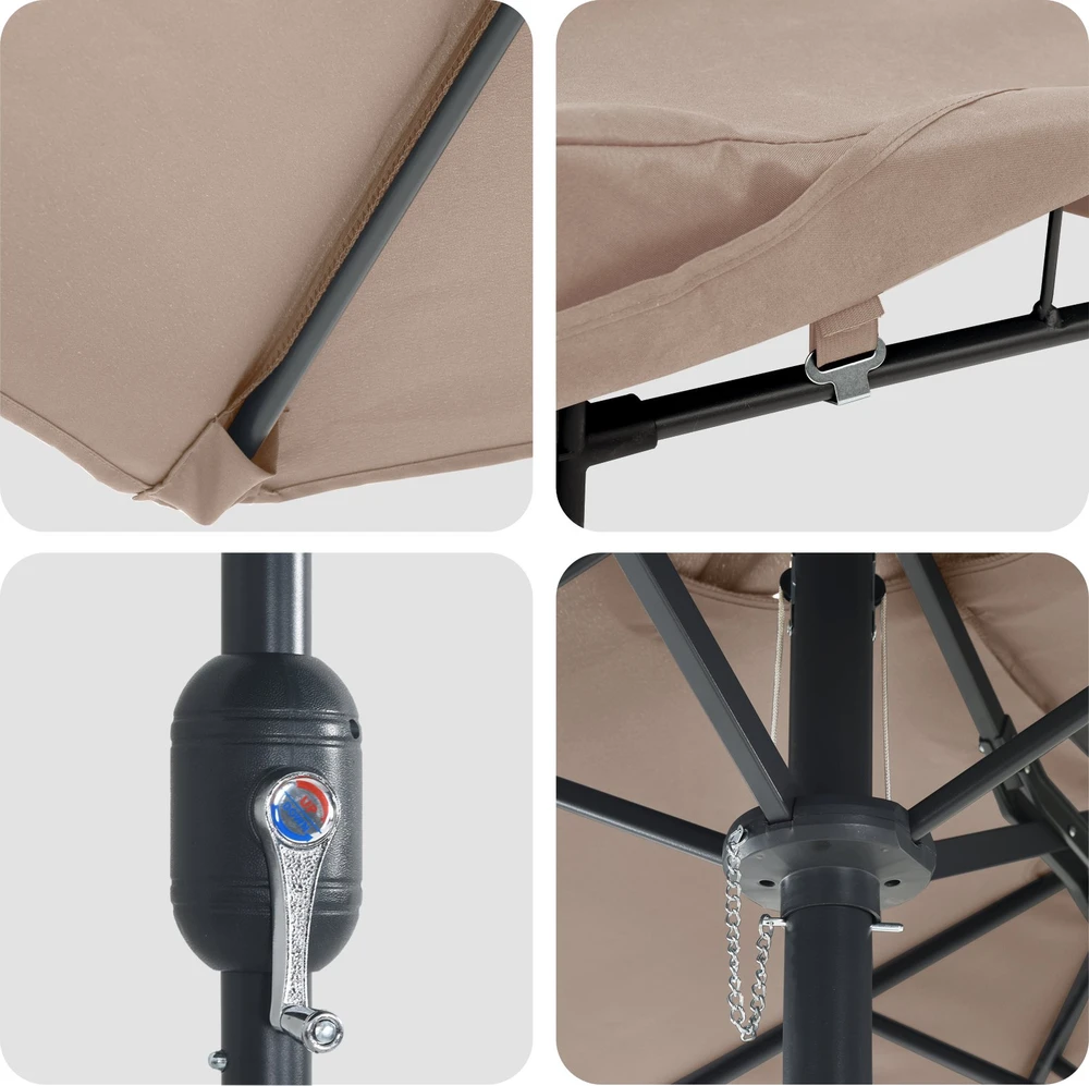 Sodo skėtis 385 x 209 x 244 cm Poliesteris Tortora