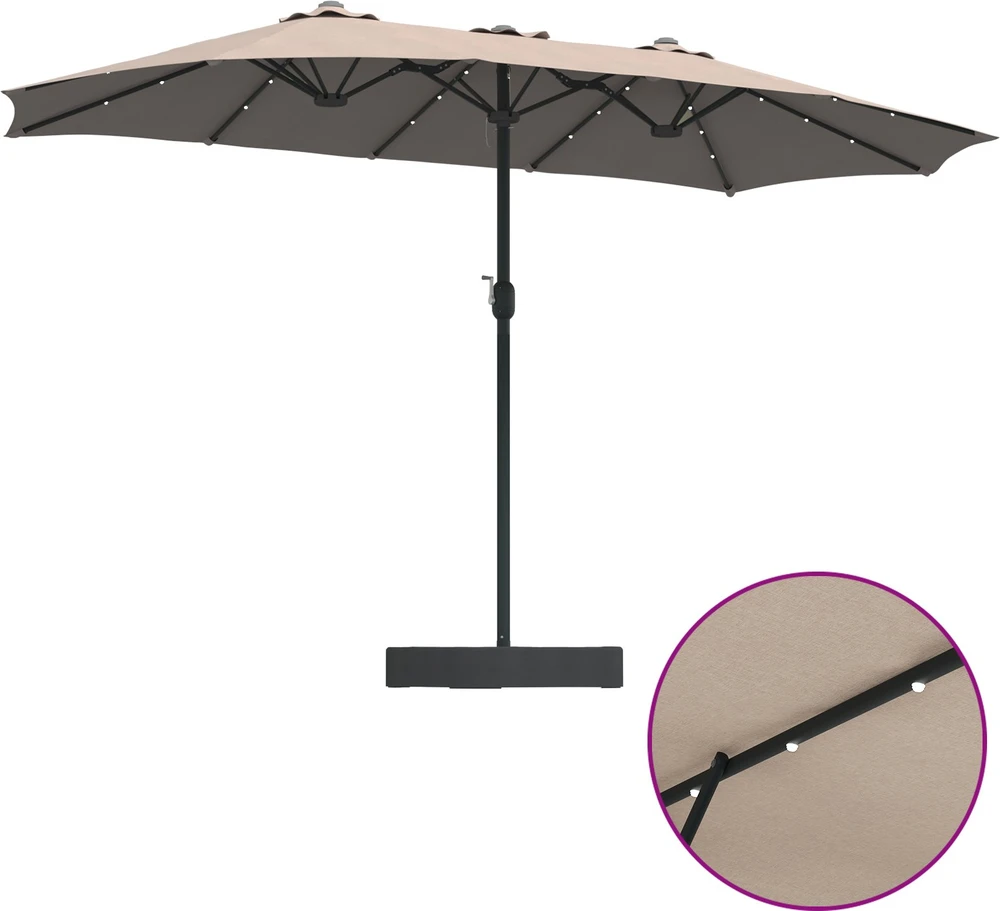 Sodo skėtis 385 x 209 x 244 cm Poliesteris Tortora
