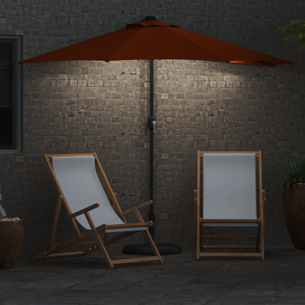 Sodo skėtis 294 x 150 x 224 cm Poliesteris ir plienas Terakotos