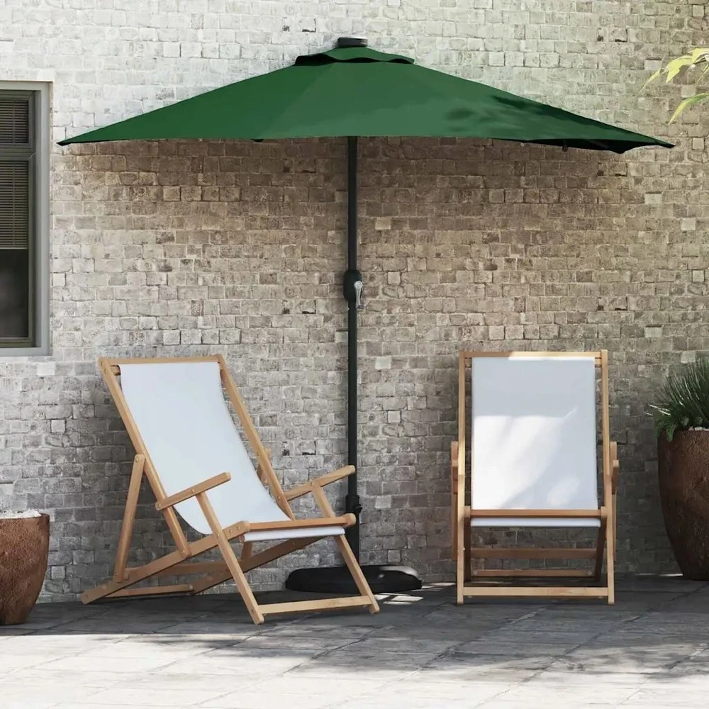 Sodo skėtis Žalia 294 x 150 x 223 cm Poliesteris ir plienas