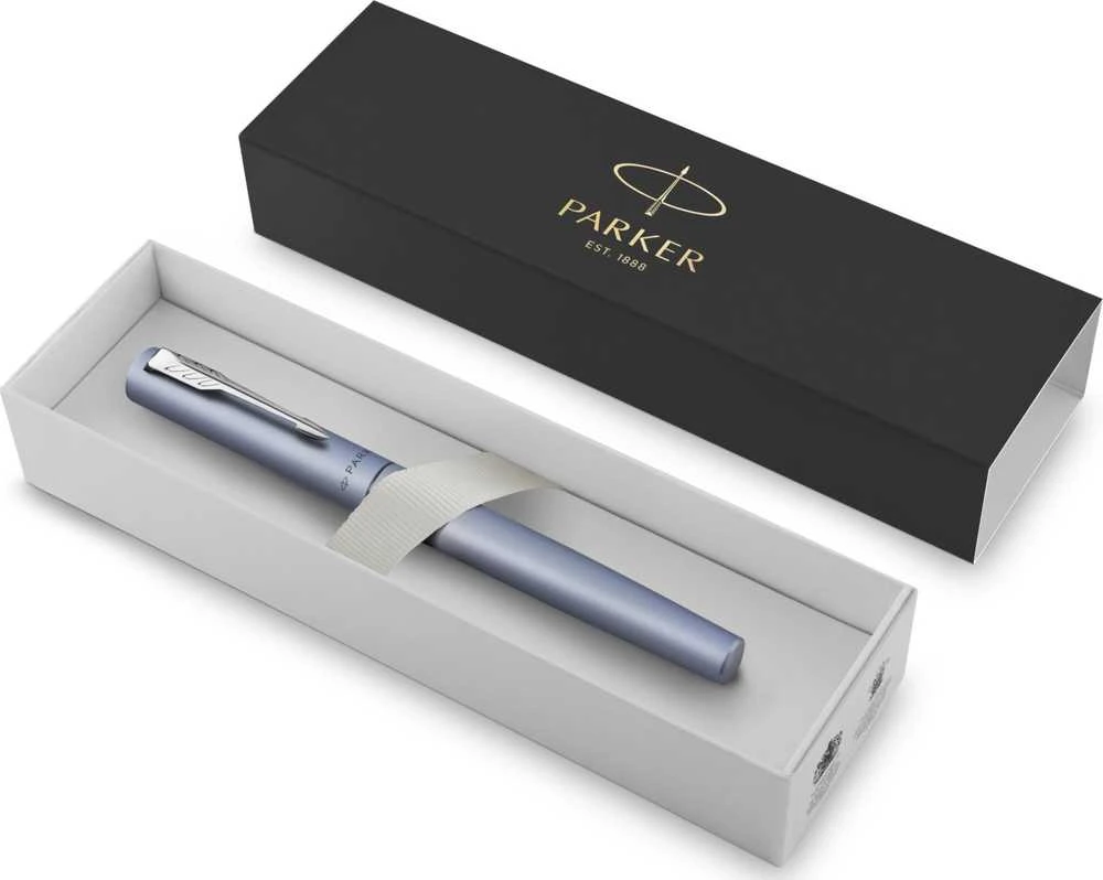 Parker Vector XL metalinis sidabrinis mėlynas CC rašiklis M