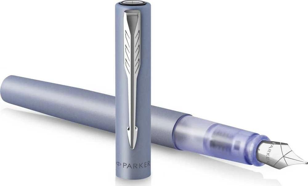 Parker Vector XL metalinis sidabrinis mėlynas CC rašiklis M