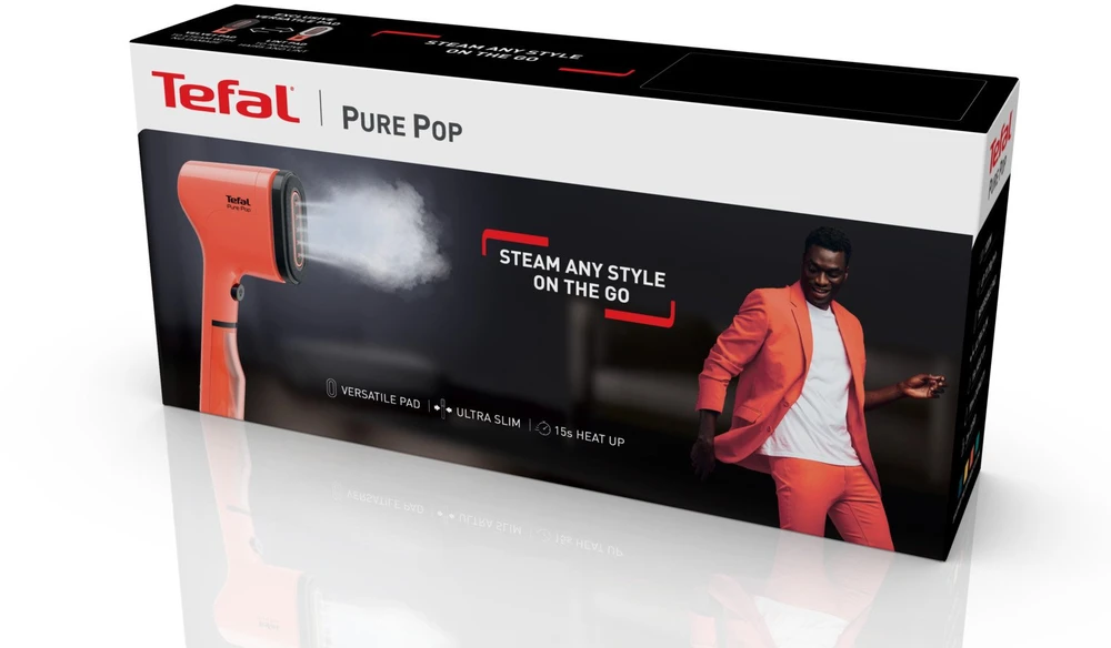 TEFAL drabužių garintuvas | DT2022E1 Pure POP | Rankinis | 1300 W | 0,07 l | 20 g/min | Raudona