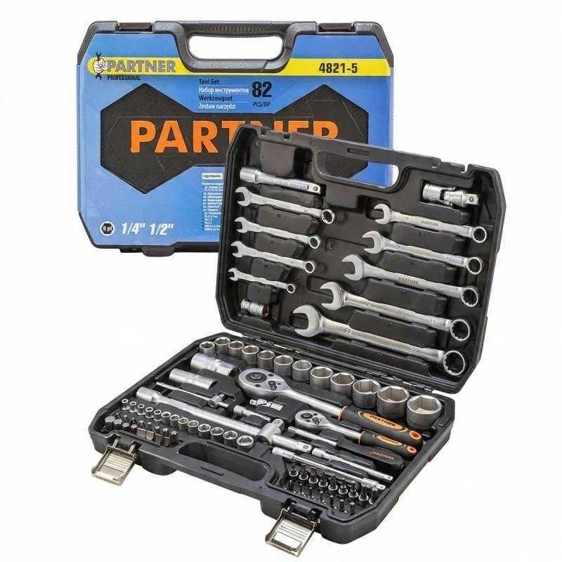 Įrankių rinkinys Partner Įrankių rinkinys 82el. 1/2", 1/4" (6-kątnych)(4-32mm)