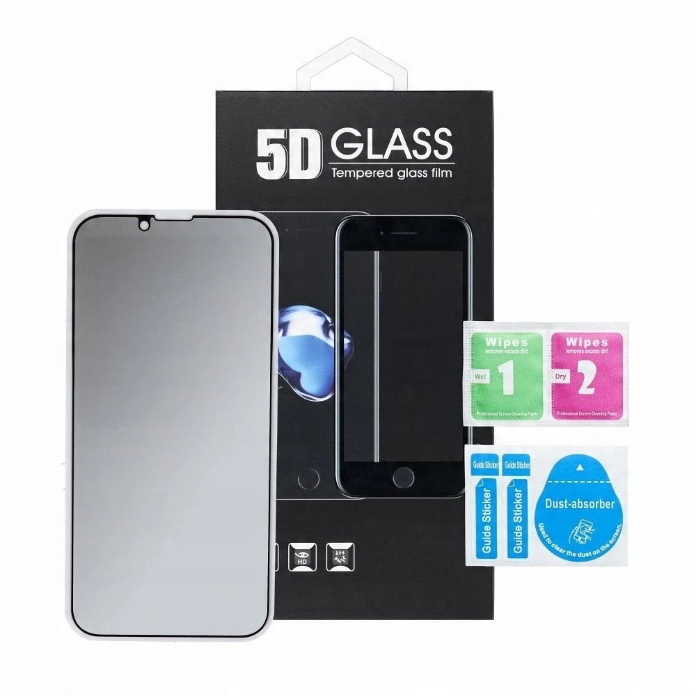 OEM 5D visiškai klijuojamas grūdintas stiklas - iPhone 15 / 16 (MATINIS) juodas