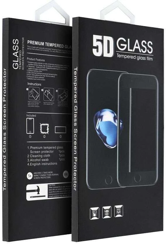 OEM 5D visiškai klijuojamas grūdintas stiklas - iPhone 17 (MATINIS) juodas