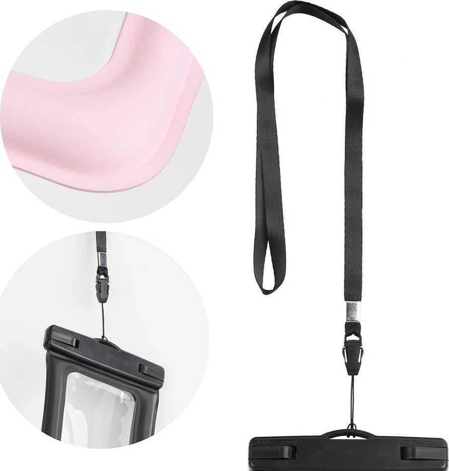 Oem Vandeniui atsparus dėklas telefonui with plastikas closing AIRBAG pink