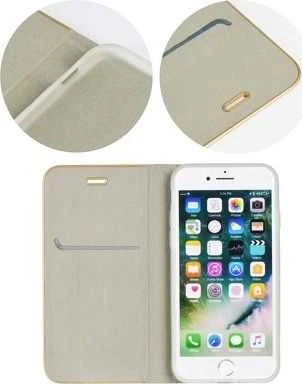 Forcell OEM atverčiamas dėklas iPhone 7 / 8 / SE 2020 / SE 2022 Luna Book auksinis sidabrinis