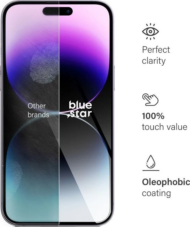 BlueStar Grūdintas stiklas iPhone 14 PRO telefonui „Blue Star“