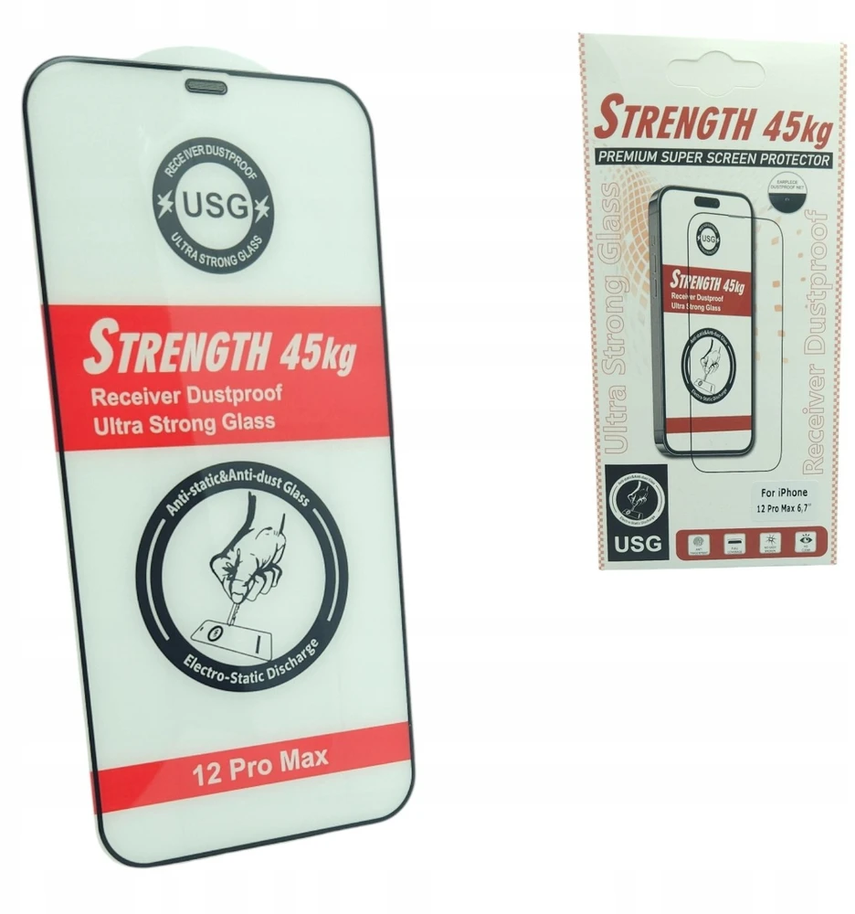 TFO „Telforceone“ grūdinto stiklo itin stiprus 45 kg grūdintas stiklas, skirtas „iPhone 12 Pro Max 6,7“;