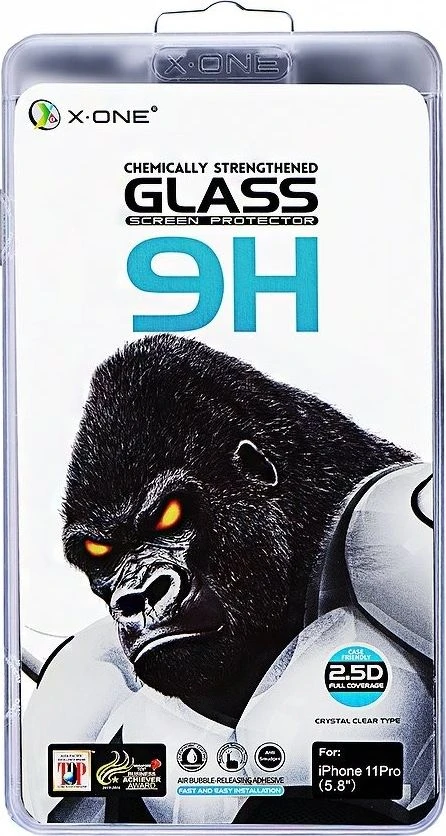 X-ONE Full Cover Extra Strong Crystal Clear – skirtas iPhone 11 grūdinto stiklo 9H