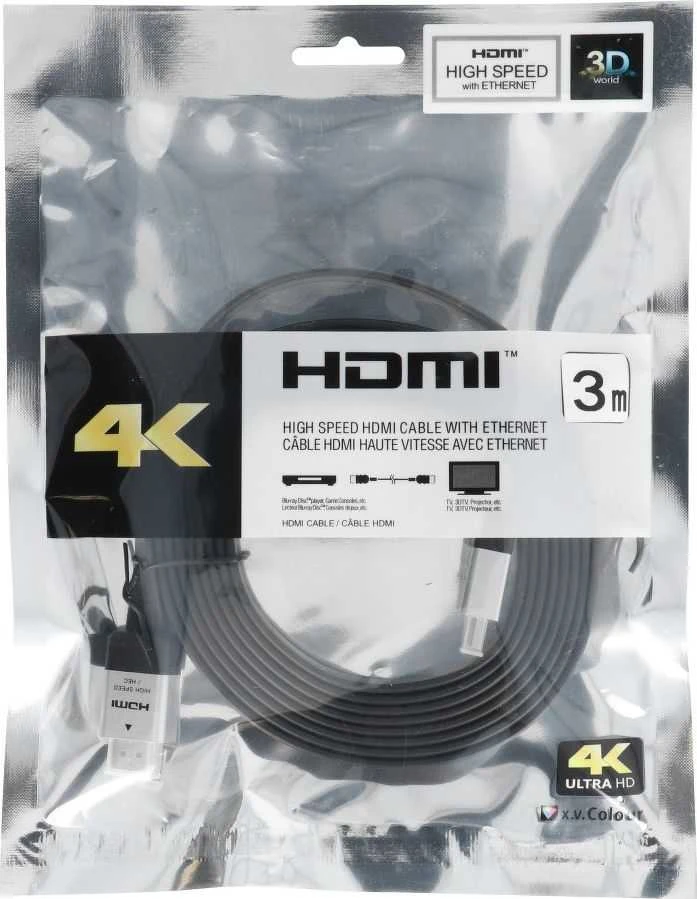 OEM kabelis HDMI į HDMI 4K 60Hz didelės spartos su Ethernet ver. 2.0 BLISTER 3 m juodas