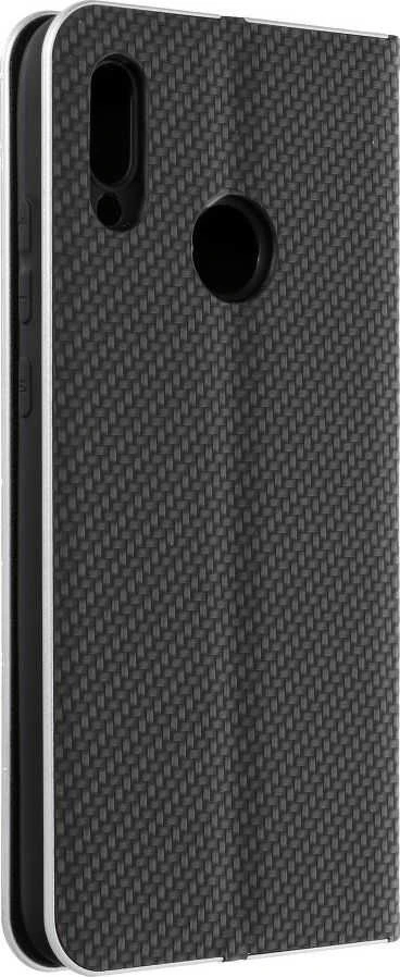 OEM atverčiamas dėklas Huawei P Smart 2019 Luna Book Carbon juodas