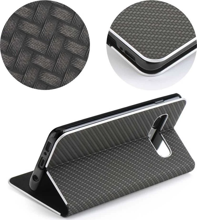 OEM atverčiamas dėklas iPhone 11 Luna Book Carbon mėlynas