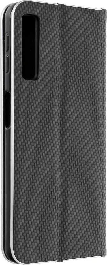 Dėklas Oem LUNA Book Carbon skirtas Samsung Galaxy A7 2018 juodos spalvos