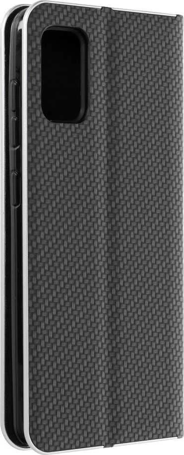Dėklas Oem LUNA Book Carbon skirtas Samsung Galaxy A41 juodos spalvos