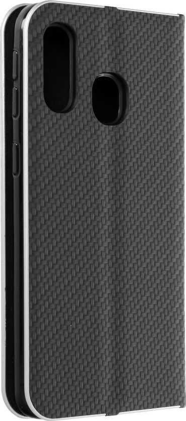 Dėklas Oem LUNA Book Carbon skirtas Samsung Galaxy A40 juodos spalvos