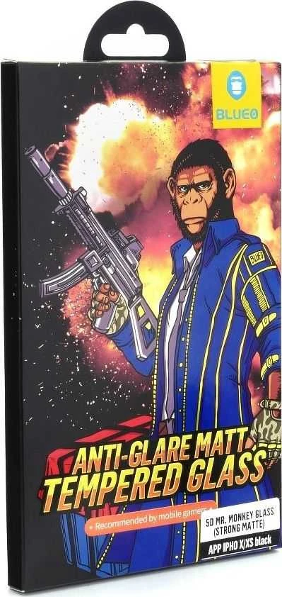 Blueo 5D Mr. Monkey Glass – Apple iPhone X/XS/11 Pro juodas (stiprus matinis)