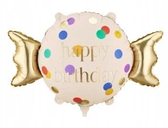 Folinis balionas saldainis Happy Birthday