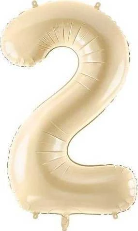 Party Deco Balionas folinis skaičius 2 gelsvas matinis 72cm