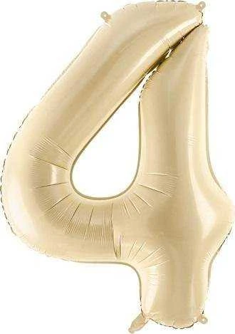 Party Deco Balionas folinis skaičius 4 gelsvas matinis 72cm