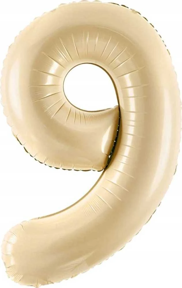 Party Deco Balionas folinis skaičius 9 gelsvas matinis 72cm