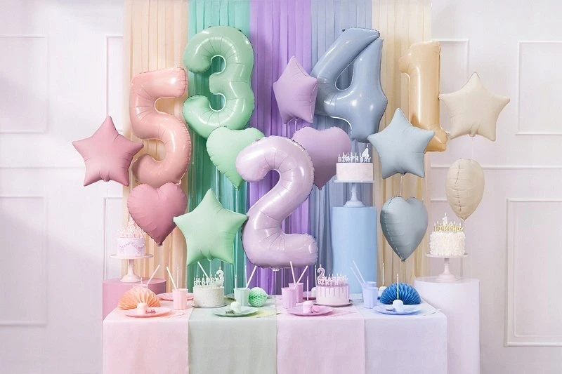 Party Deco PartyDeco žvaigždės formos folijos balionas, 48 cm, miglotai mėlynas, 75887